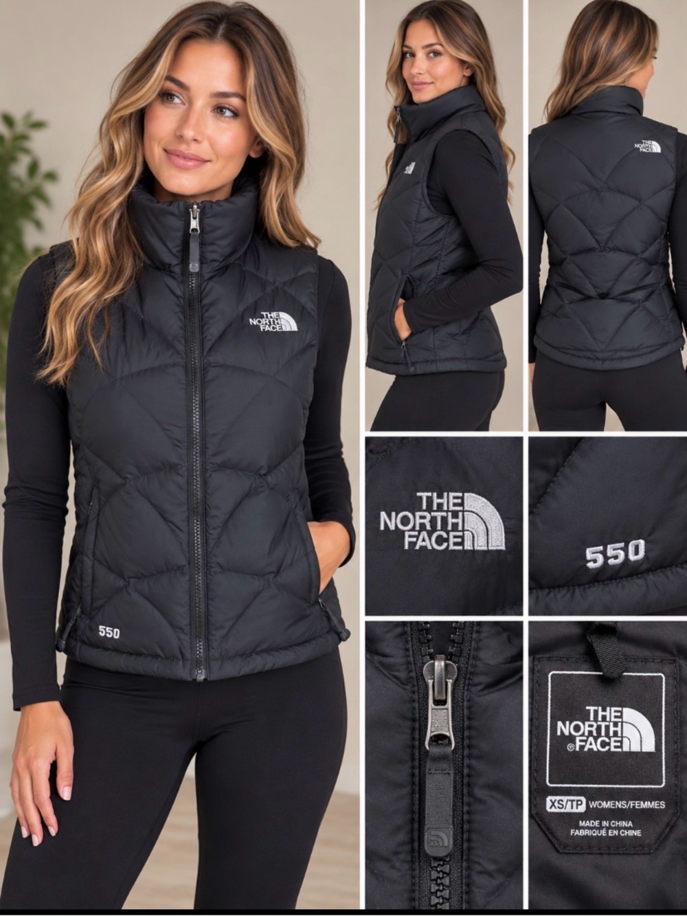 The North Face Aconcagua 550 Goose Down Puffer Vest Black Women’s XS